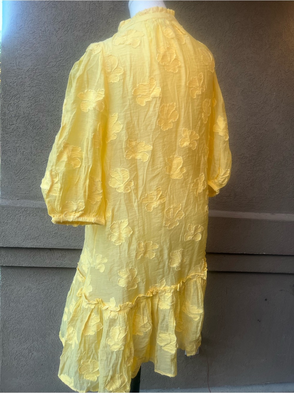 Sundance Yellow Floral Tiered Midi Dress - Picture 5 of 8